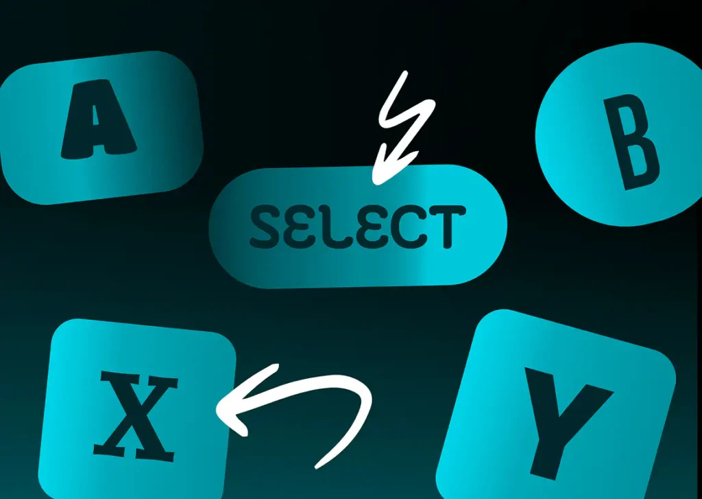 Different fonts on colorful buttons
